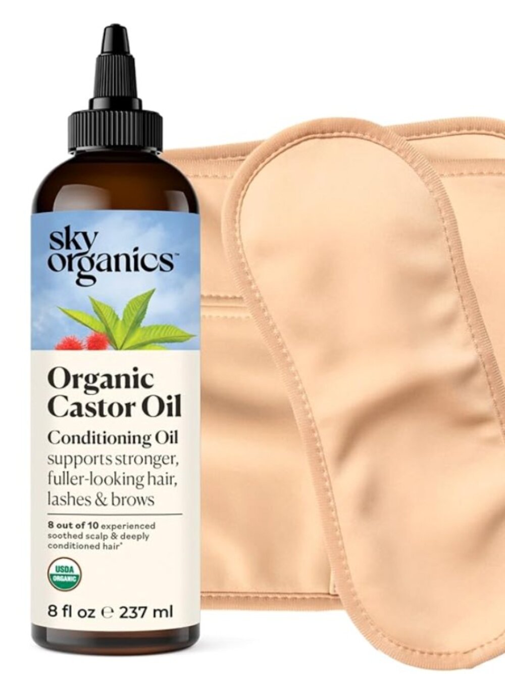 *NWT Sky Organics Organic Castor Oil Pack Wrap Set 8oz, Reusable Wraps